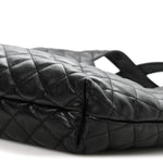 Lambskin Quilted Maxi Icare Shopping Tote Black