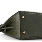 Ostrich Kelly Sellier 32 Vert Olive