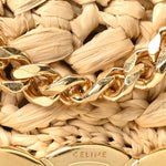 Raffia Effect Claude Chain Shoulder Bag Natural