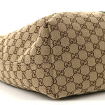 GG Monogram Web Large Giglio Tote Beige Brown