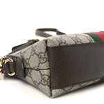 GG Supreme Monogram Textured Dollar Calfskin Web Small Ophidia Dome Shoulder Bag Beige Ebony New Acero