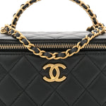 Lambskin Quilted Pick Me Up Vanity Case Black