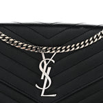 Grain De Poudre Matelasse Chevron Monogram Chain Wallet Black