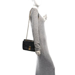 Calfskin Quilted Medium C Bag Black