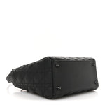 Ultra Matte Calfskin Cannage Medium Lady Dior Black