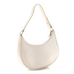Smooth Calfskin Ava Logo Shoulder Bag White