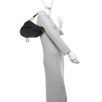 Grained Calfskin Saddle Bag Black