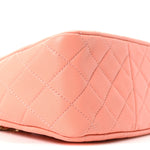 Lambskin Quilted Small Pearl Crush Hobo  Coral