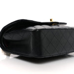 Lambskin Quilted Small Double Flap Black
