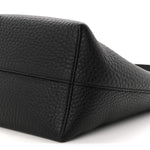 Grained Calfskin Small N/S Hook Tote Black