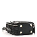 Recycled Fabric Jacquard Vitello Astro Micro FF Mini Trolley Bag Asfalto Black