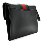 Calfskin Small Sylvie Wristlet Clutch Black
