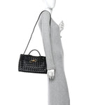 Nappa Intrecciato Small East West Andiamo Shoulder Bag Black