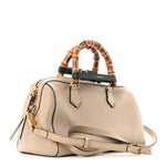 Calfskin Diana Bamboo Boston Oatmeal Vintage Green