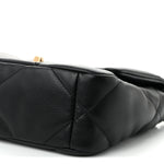 Shiny Goatskin Quilted Medium Chanel 19 Flap Black
