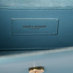 Smooth Calfskin Small Classic Monogram Kate Tassel Satchel Turquoise