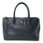 Calfskin Cerf Executive Shopper Tote Blue