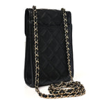 Caviar Quilted Classic Phone Holder Black