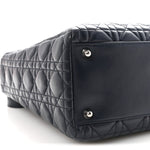 Lambskin Cannage Large Lady Dior Navy Blue