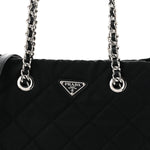 Nylon Tessuto Impuntu Quilted Tote Black