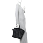 Drummed Calfskin Micro Luggage Black