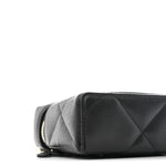 Caviar Quilted Top Handle Slim Vanity With Chain Black