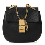 Grained Lambskin Mini Drew Shoulder Bag Black