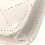 Calfskin Quilted Perfect Fit Coin Purse With Chain White