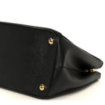 Saffiano Lux Small Galleria Double Zip Tote Black