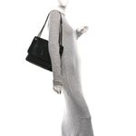 Grained Lambskin Monogram Large Niki Chain Satchel Black