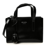 Spazzolato Mini Re-Edition 1995 Double Handle Handbag Black