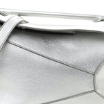 Laminated Lambskin Small Puzzle Edge Bag Silver