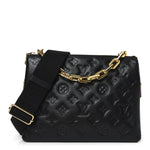 Lambskin Embossed Monogram Coussin PM Black
