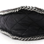 Shaggy Deer Quilted Falabella Shoulder Bag Black