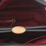 Aged Calfskin Large Just Mademoiselle Bowling Bag Black