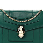 Calfskin Small Serpenti Forever Snake Strap Crossbody Bag Emerald Green