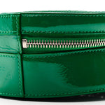 Glazed Calfskin Round As Earth Evening Bag Green