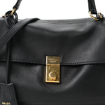 Calfskin Medium Soft Sound Shoulder Bag Black