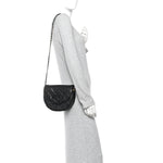 Caviar Quilted Small Messenger Flap Black