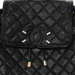 Caviar Quilted Small Filigree Backpack Black