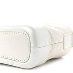 Iridescent Aged Calfskin Chevron Quilted Small Gabrielle Hobo White