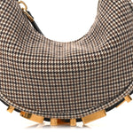 Wool Nappa Micro Houndstooth Nano Fendigraphy Hobo Charm Beige Moro