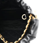 Shiny Calfskin Quilted Pearl CC Chain Mini Chanel 22 Black