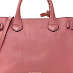 Derby Calfskin House Check Medium Banner Tote Mauve Pink