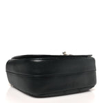 Calfskin Stitched Small Ring My Bag Flap Crossbody Bag Black