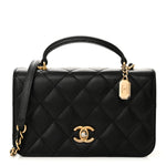 Caviar Quilted Mini Top Handle Flap Black