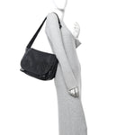 Imprime Monogram Medium Double Buckle Flap Messenger Bag Black