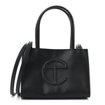 Vegan Leather Small Shopping Bag Black