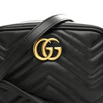 Calfskin Matelasse Mini GG Marmont Chain Shoulder Bag Black