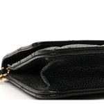 Caviar Quilted Wallet on Chain WOC Black